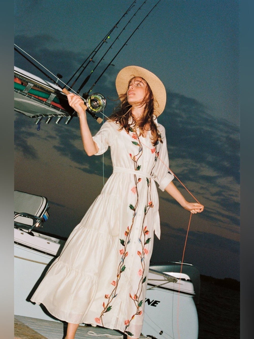 Anthropologie Samant Chauhan / silk cotton Embroidered tiered maxi Dress 4